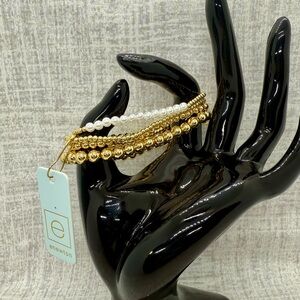 Enewton Gold and Pearl Bracelet Set